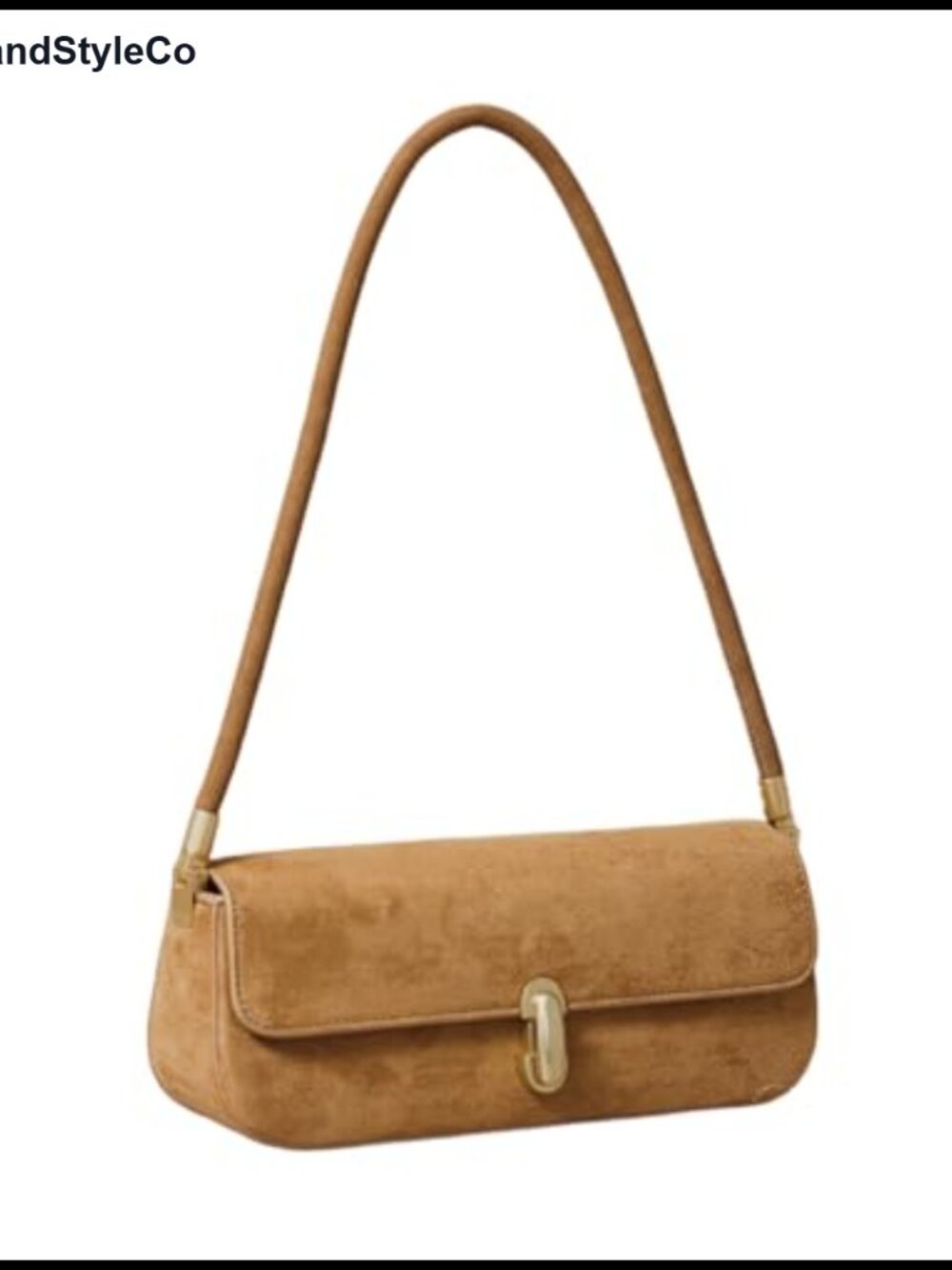 Compact Crossbody Shoulder Bag with Lock Buckle, PU Leather Satchel Purse